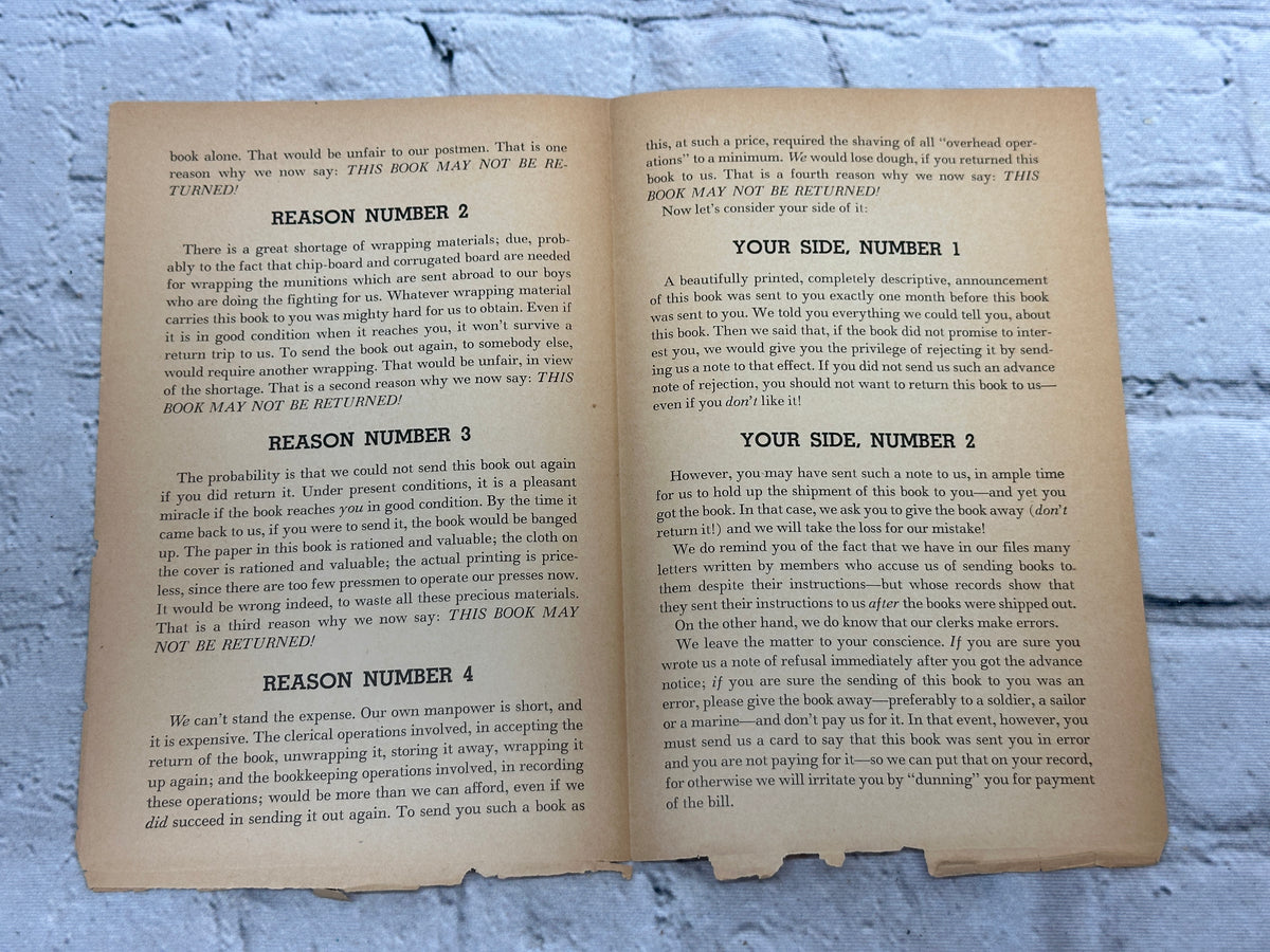 The Touch of Nutmeg by John Collier, 1943 Readers Club hardcover - text spread