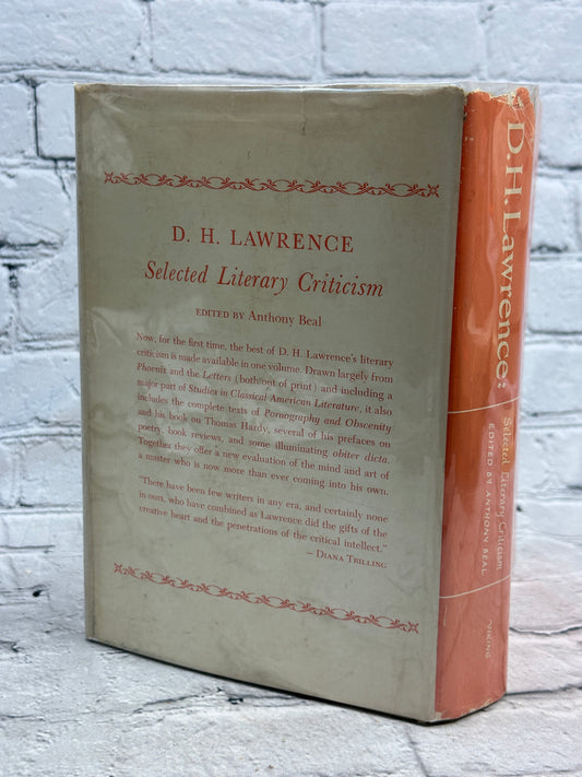 D. H. Lawrence: Selected Literary Criticism, 1956 Viking hardcover - dust jacket back