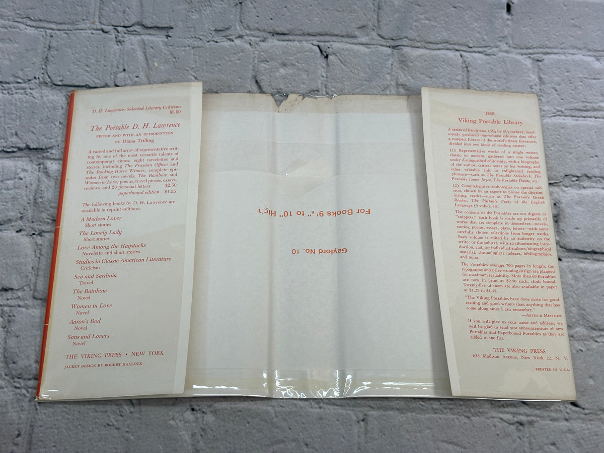 D. H. Lawrence: Selected Literary Criticism, 1956 Viking hardcover - dust jacket flaps