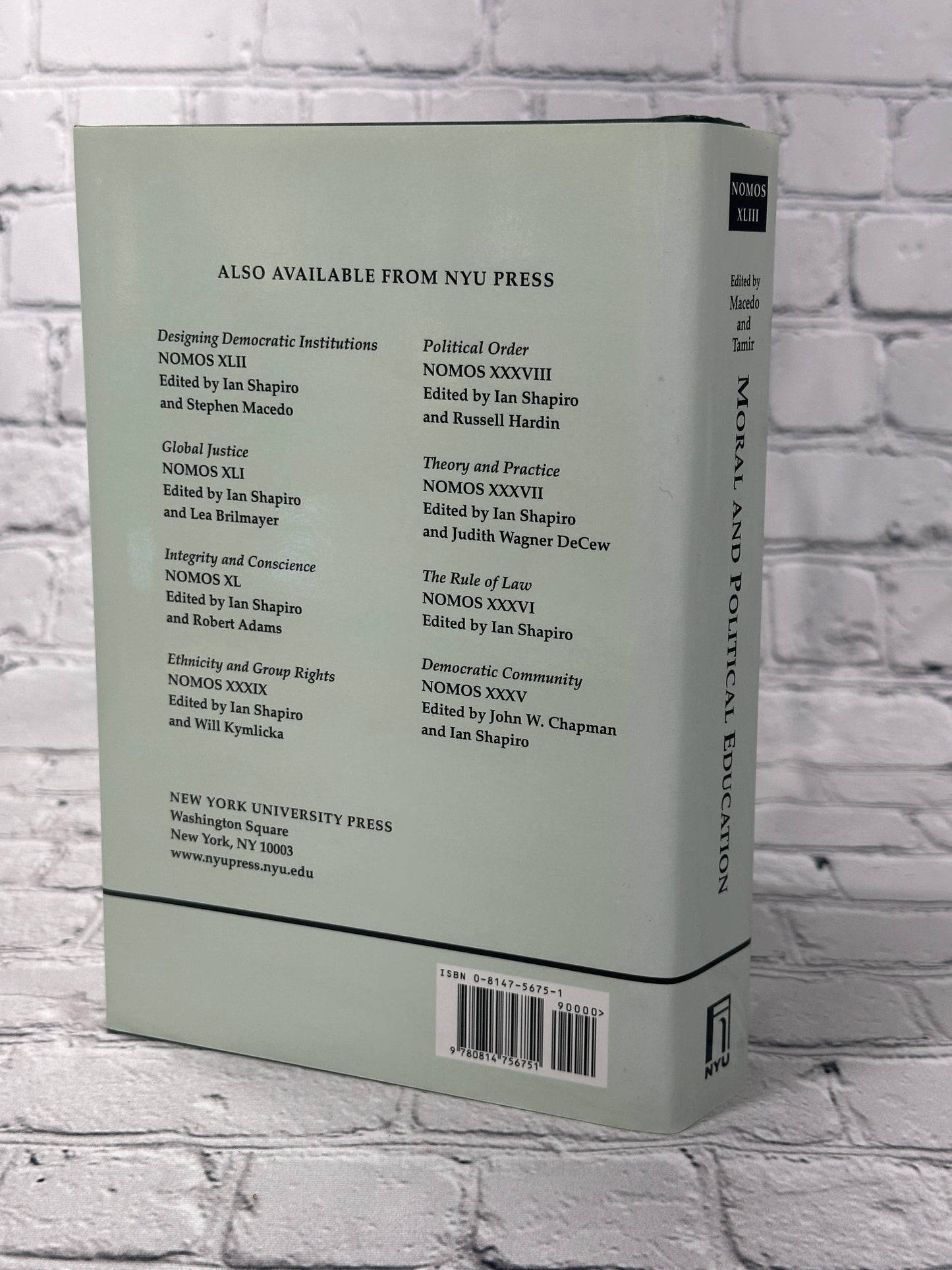 Moral and Political Education NOMOS XLIII
