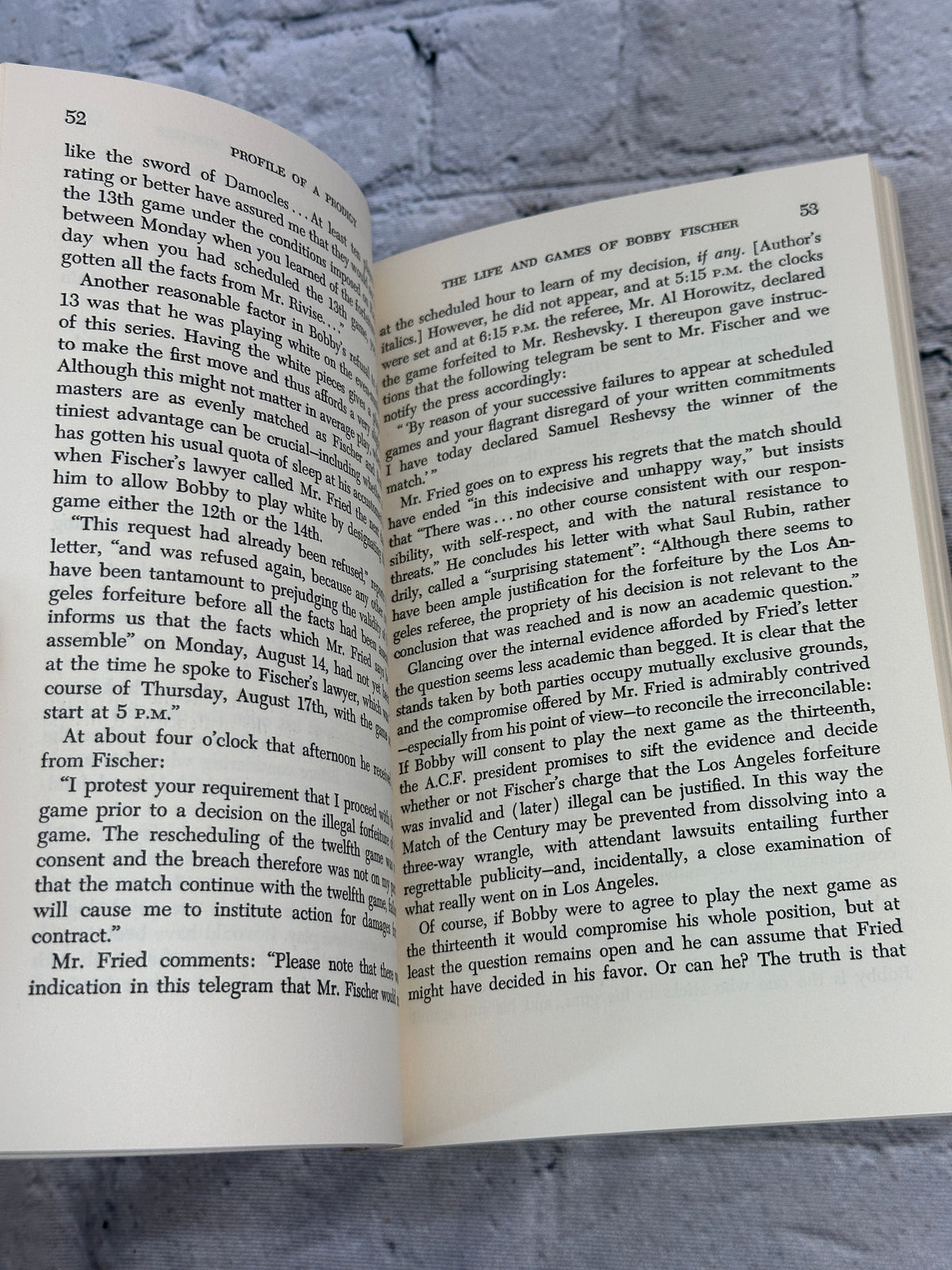 Profile of a Prodigy by Frank Brady, 1972 Tartan Books paperback - text spread
