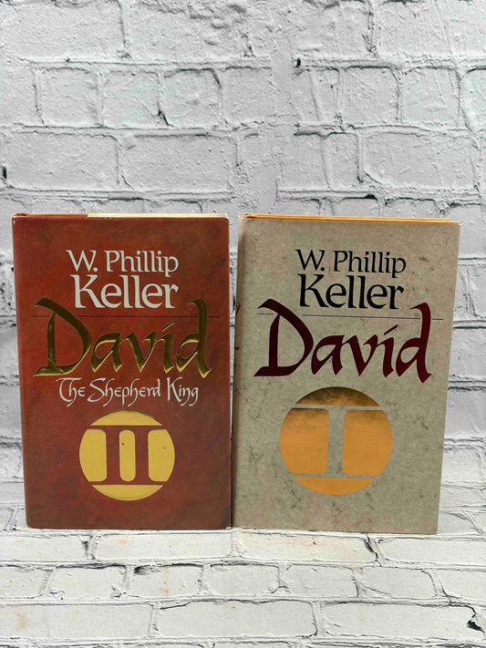 David I and David II by W. Phillip Keller, Word Books hardcovers - front covers in dust jackets