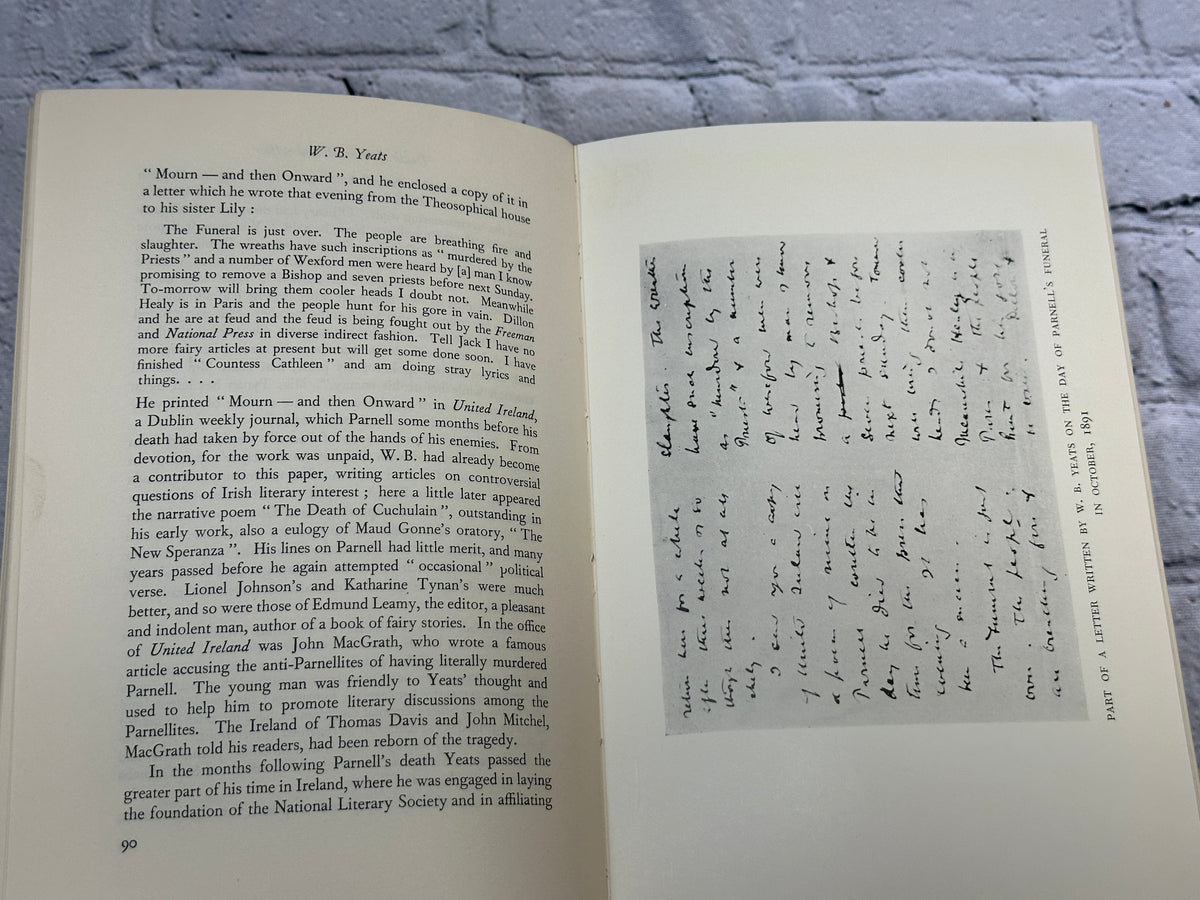 W. B. Yeats, 1865-1939 by Joseph Hone, 1965 Macmillan paperback - interior pages with facsimile