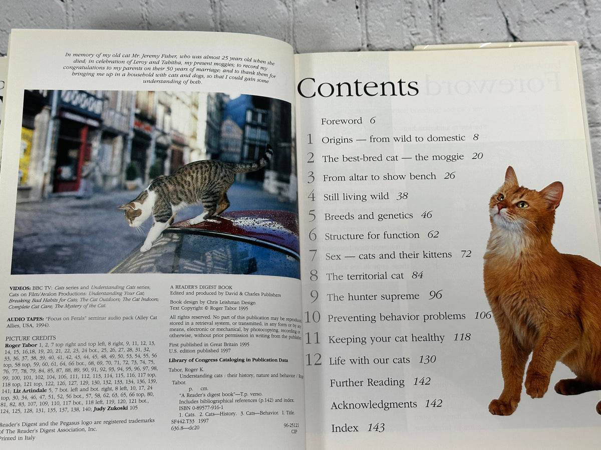 Understanding Cats by Roger Tabor, 1997 Reader's Digest hardcover - contents
