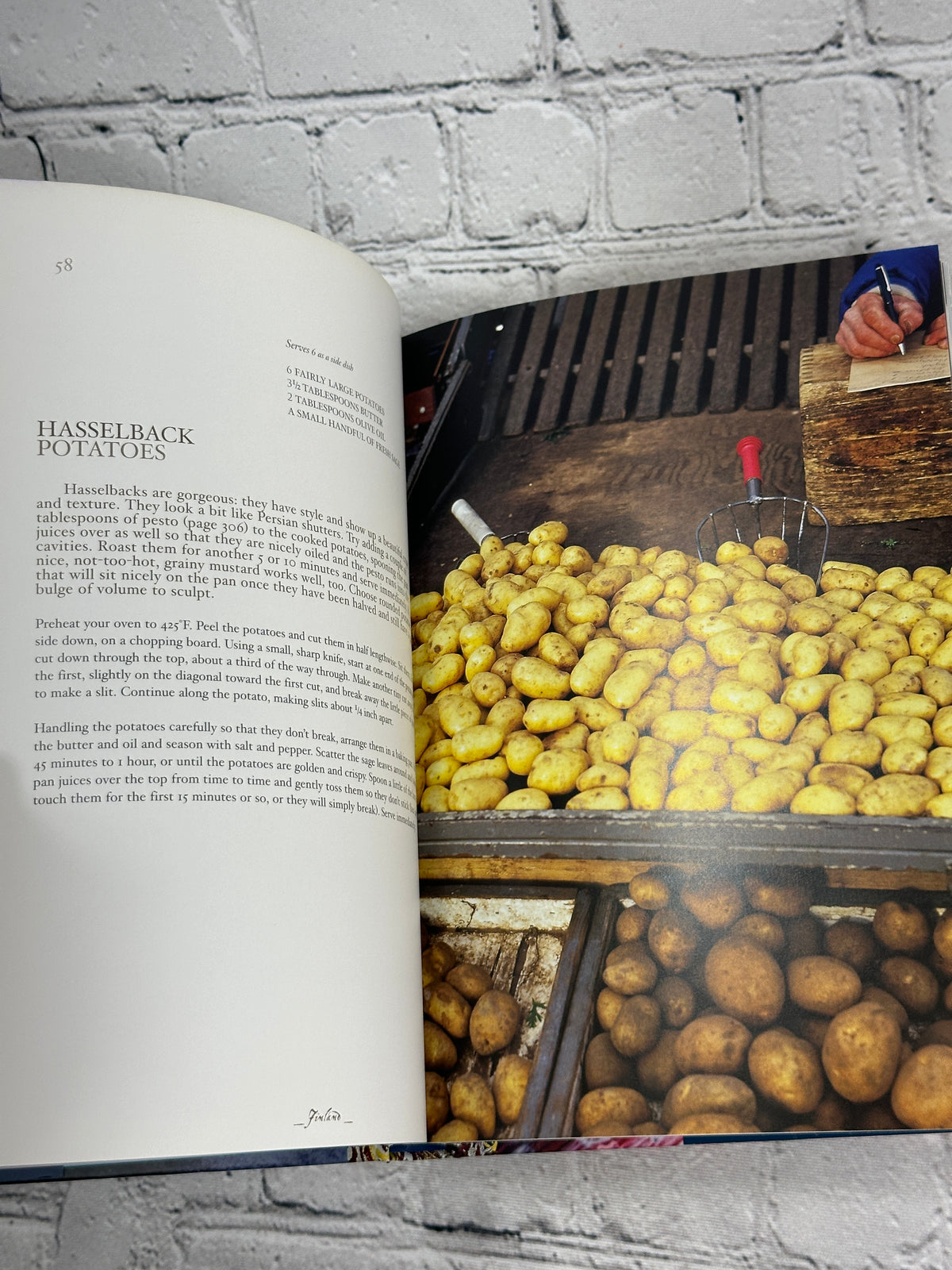 Falling Cloudberries by Tessa Kiros - Hasselback Potatoes recipe