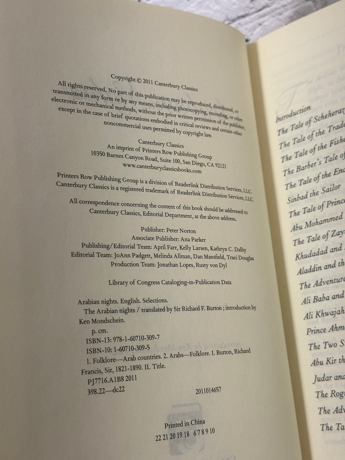The Arabian Nights translated by Sir Richard Burton, 2011 Canterbury Classics leather-bound hardcover - detail view