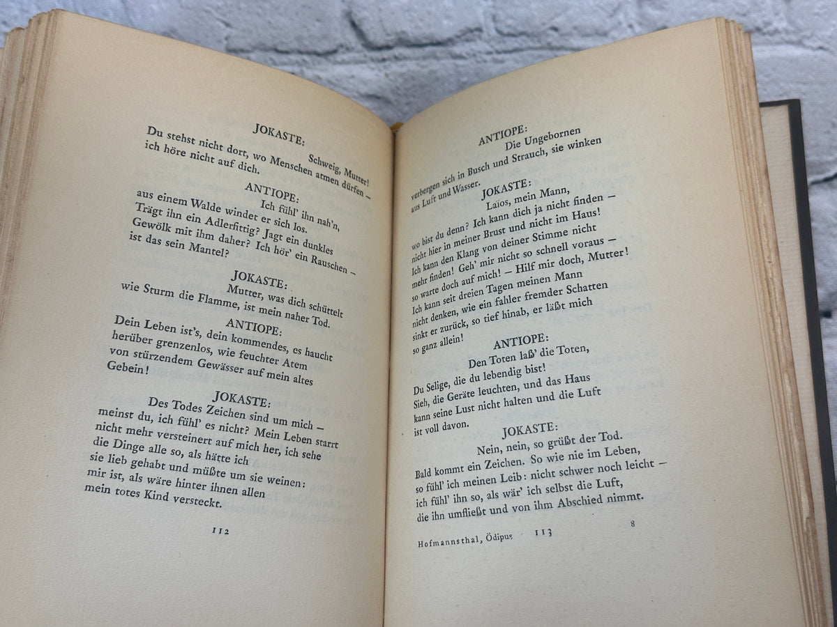 Odipus und die Sphinx by Hugo von Hofmannsthal, 1906 S. Fischer hardcover - text pages
