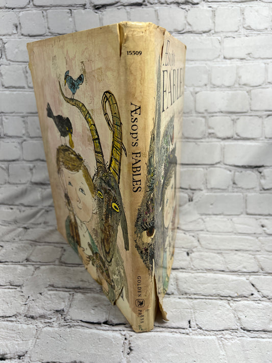 Aesop's Fables adapted by Louis Untermeyer, 1966 Golden Press hardcover - dust jacket spine