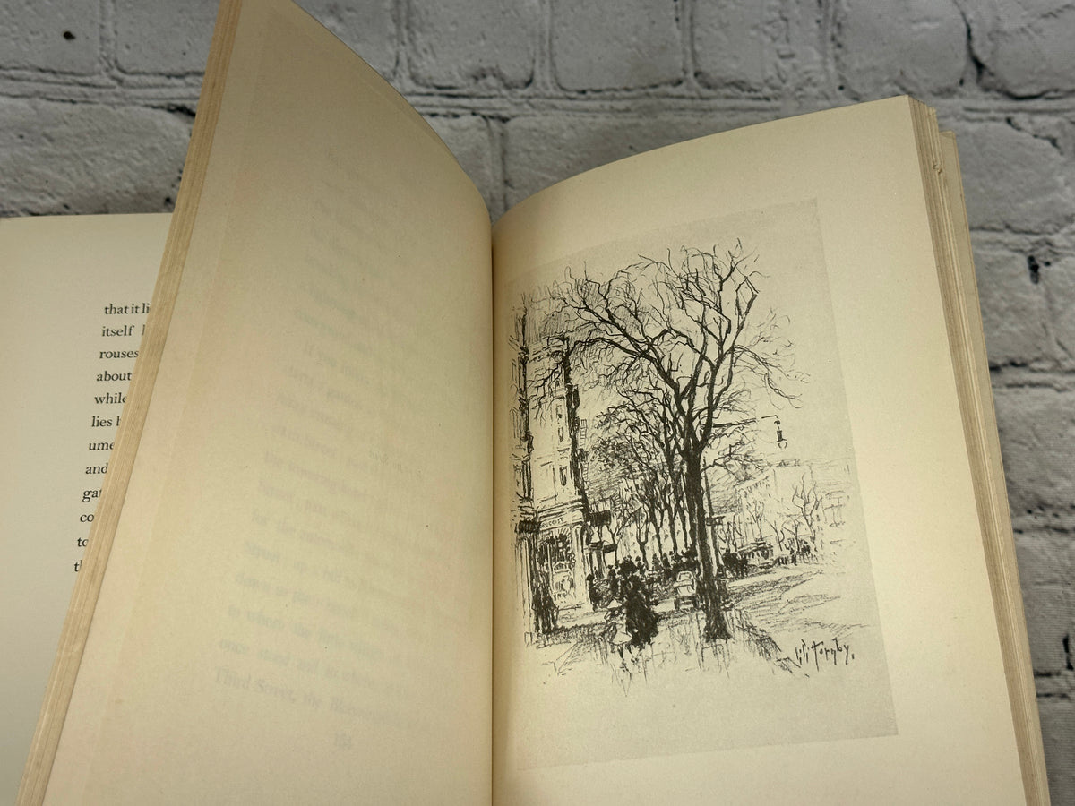 Broadway by J. B. Kerfoot, 1911 Houghton Mifflin hardcover - full-page drawing of a tree-lined street