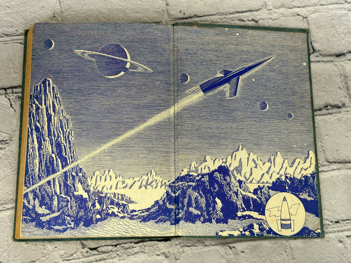 The Space Pioneers by Carey Rockwell, 1953 Grosset & Dunlap hardcover - rear pictorial endpapers