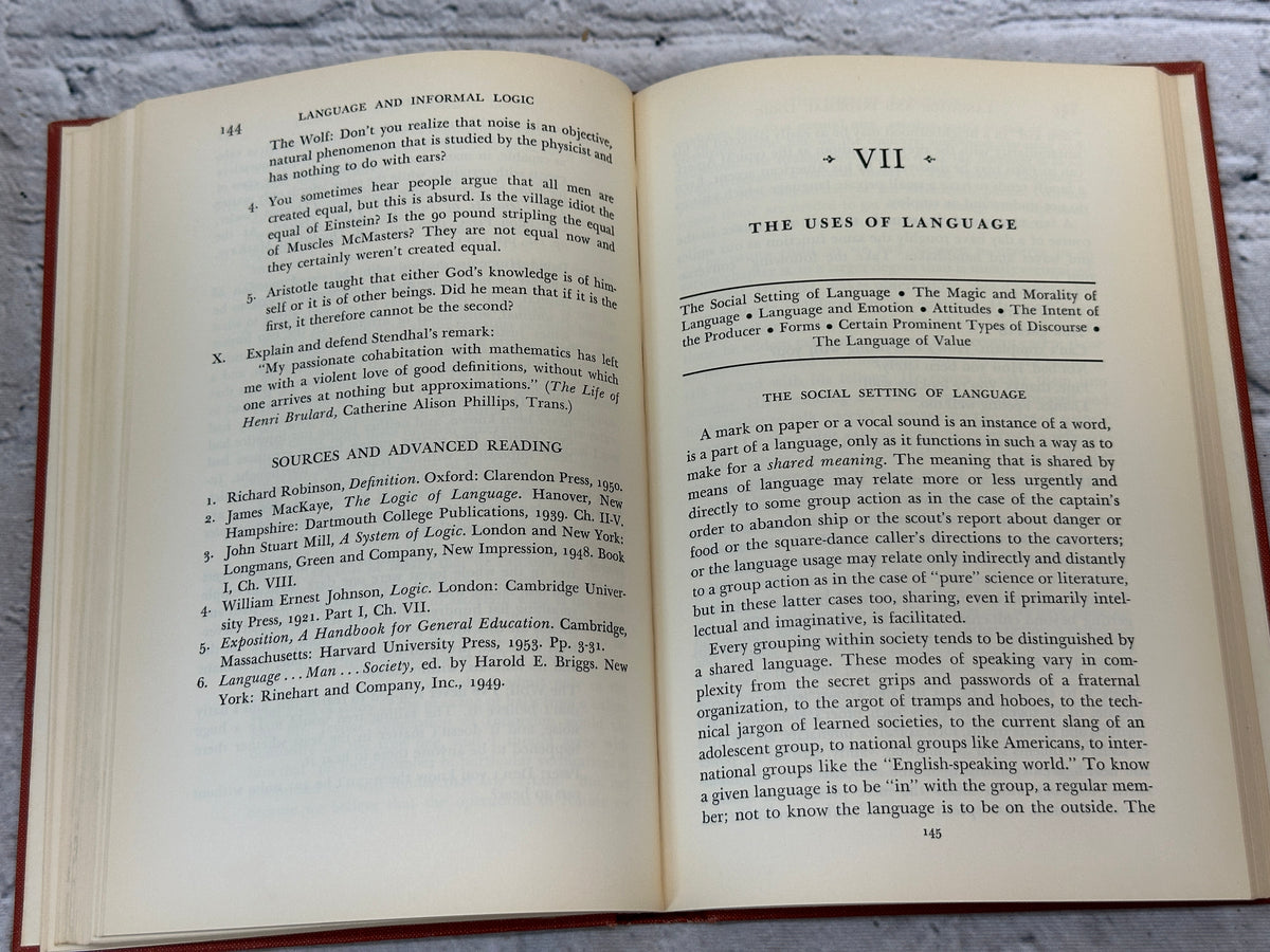 Language and Informal Logic by Harris and Jarrett, 1956 Longmans hardcover - text pages