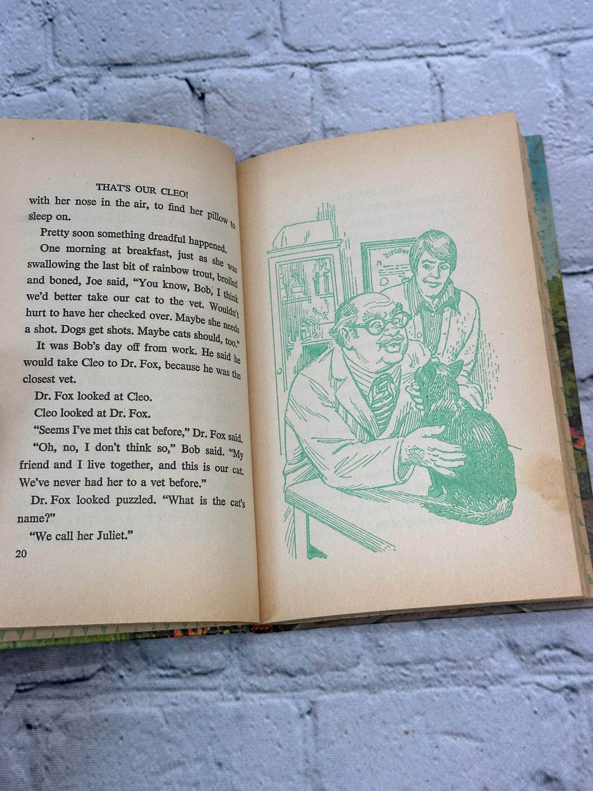 That's Our Cleo! And Other Stories About Cats, 1973 Whitman hardcover - illustrated text spread