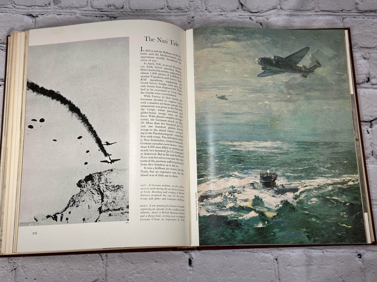 The American Heritage History of Flight, 1962 hardcover - color painting spread