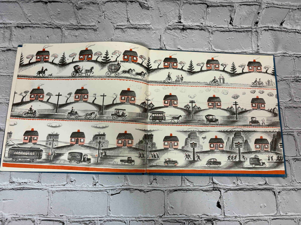 The Little House by Virginia Lee Burton, 1942 Houghton Mifflin hardcover - rear pictorial endpapers