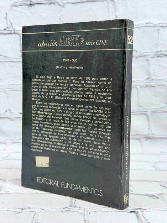 El Cine Ojo by Dziga Vertov, 1973 Editorial Fundamentos paperback - back cover and spine