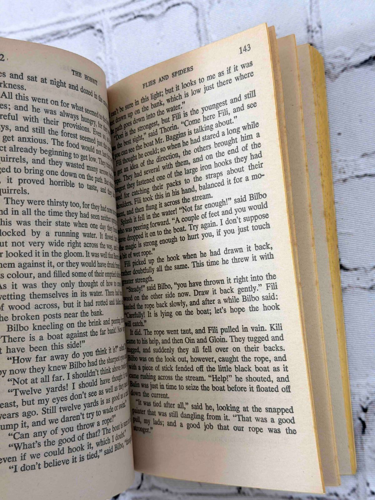 The Hobbit by J. R. R. Tolkien, 1973 Ballantine Books paperback - sample pages