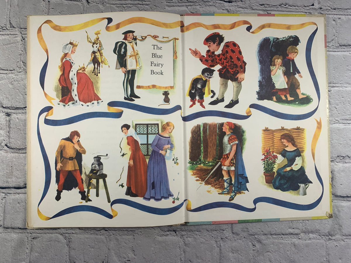 The Blue Fairy Book by Andrew Lang, 1959 Random House hardcover - rear endpapers
