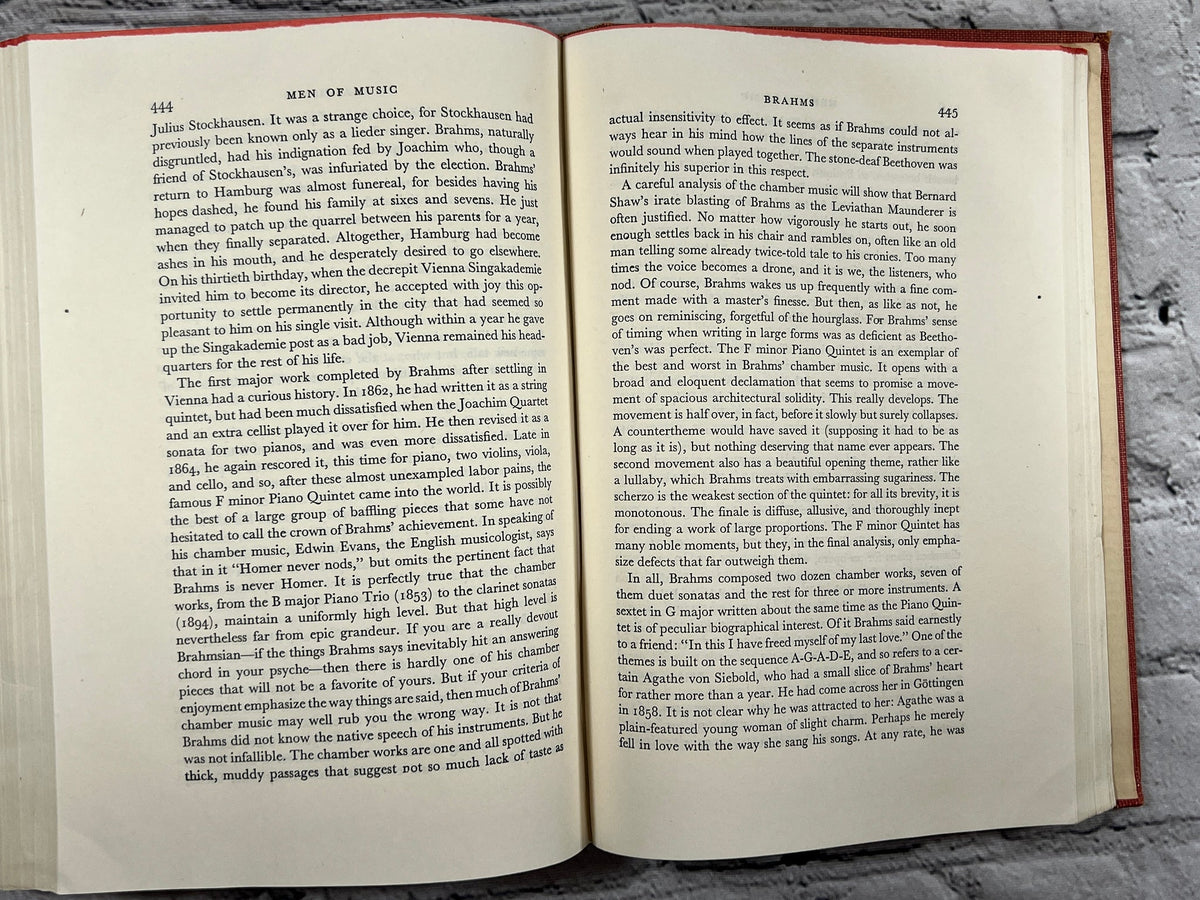 Men of Music by Wallace Brockway and Herbert Weinstock, Simon and Schuster hardcover - text pages