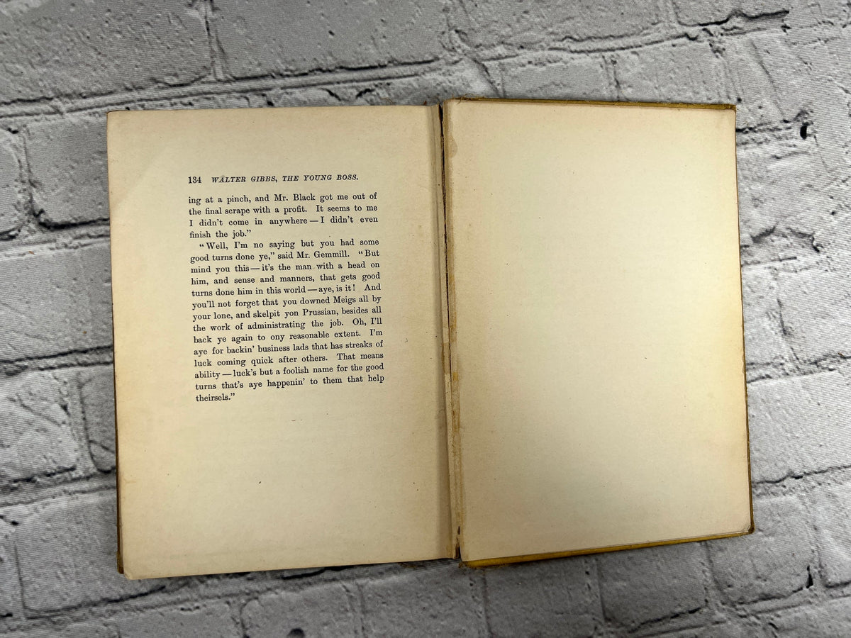 The Young Boss by Edward William Thomson, 1896 Crowell hardcover - last page and rear endpaper