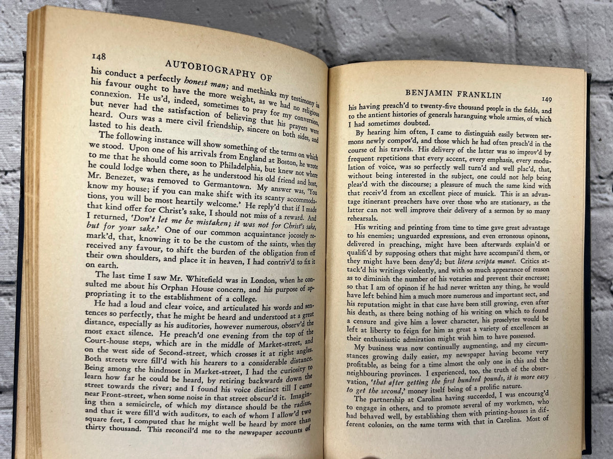 The Autobiography of Benjamin Franklin, World's Popular Classics hardcover (Books, Inc.) - text pages