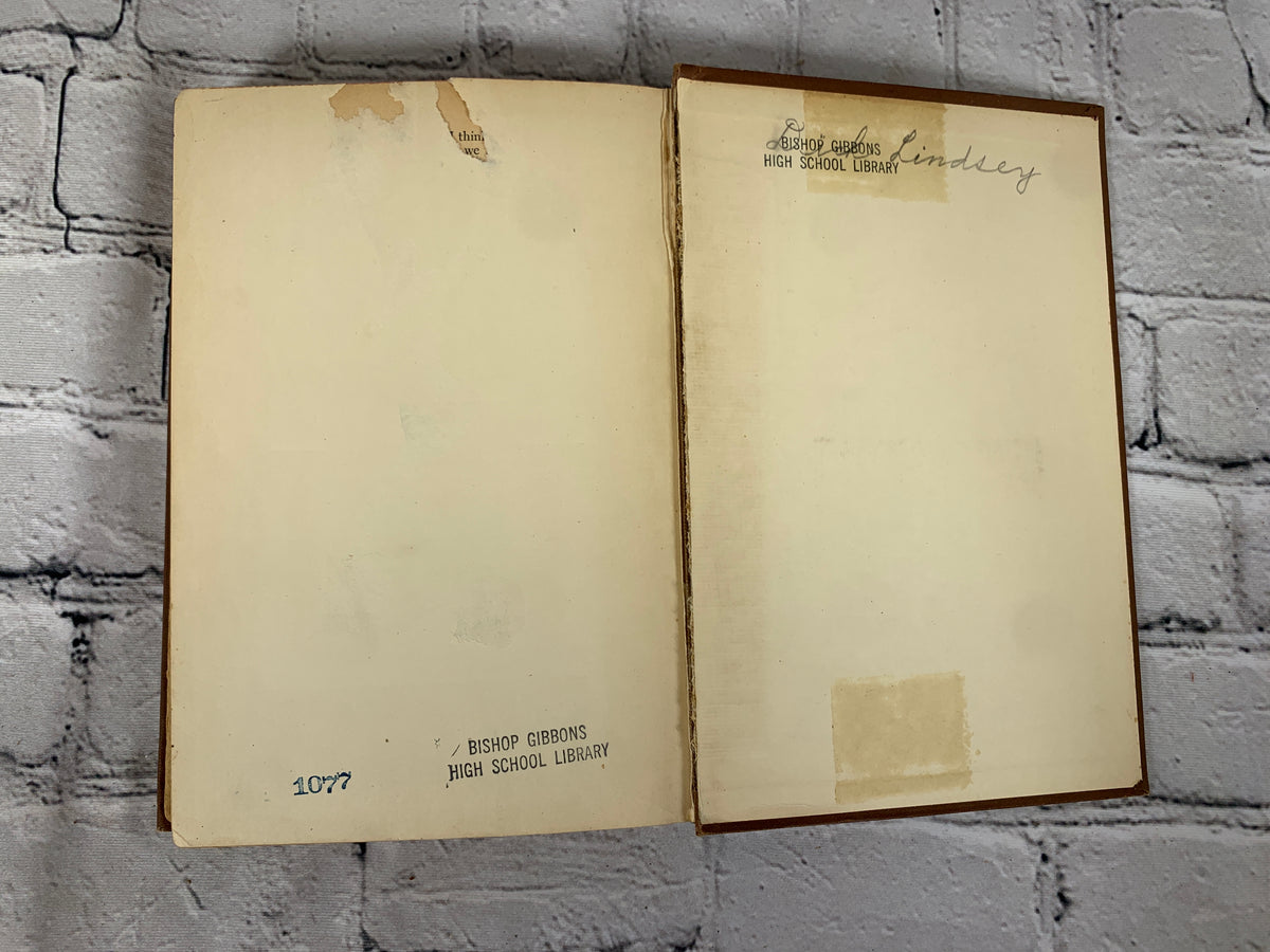 Here Is Your War by Ernie Pyle, 1945 World Publishing hardcover - rear endpapers with library stamps