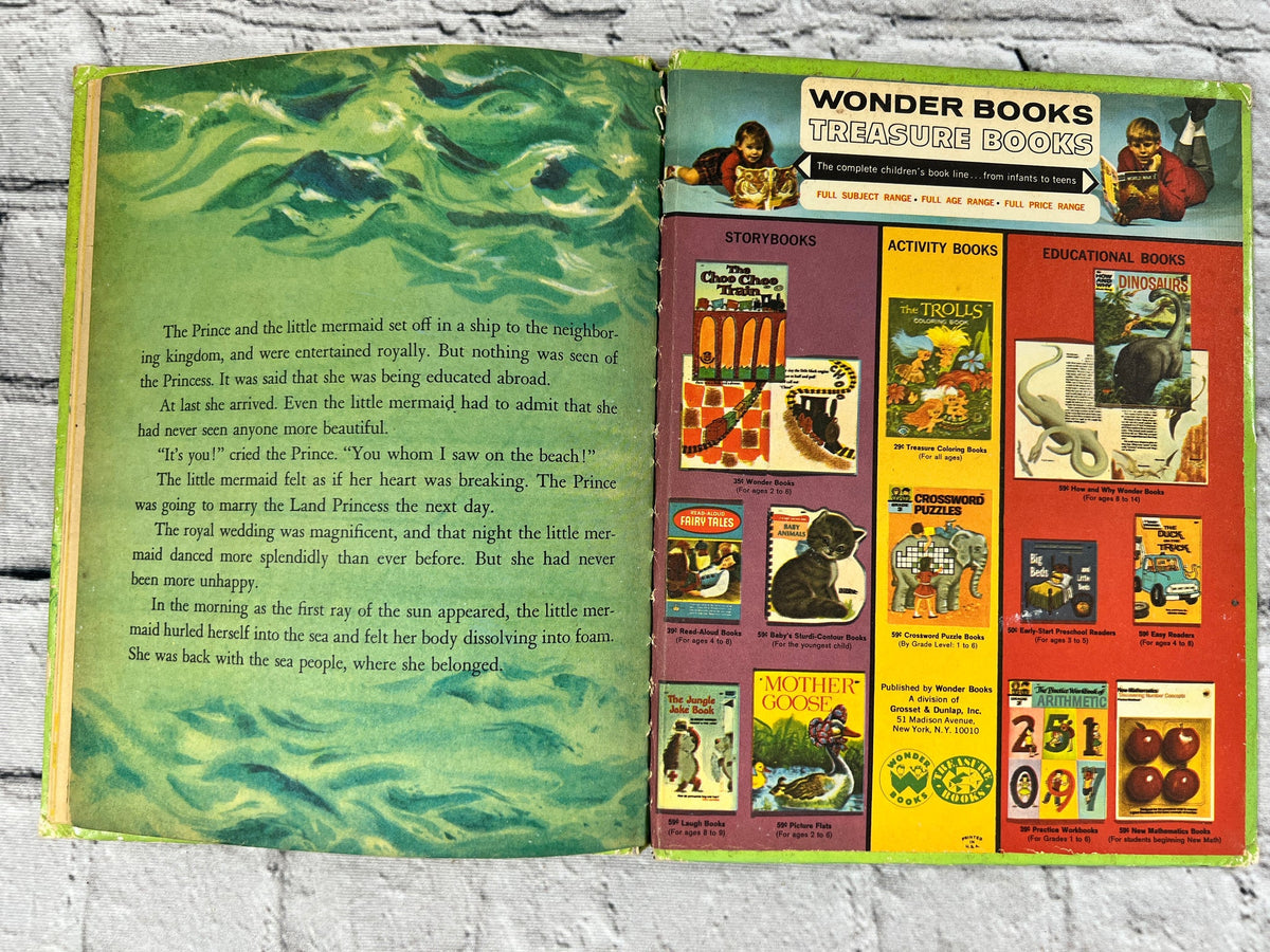 Hans Christian Andersen's Fairy Tales, 1952 Wonder Books hardcover - rear endpapers
