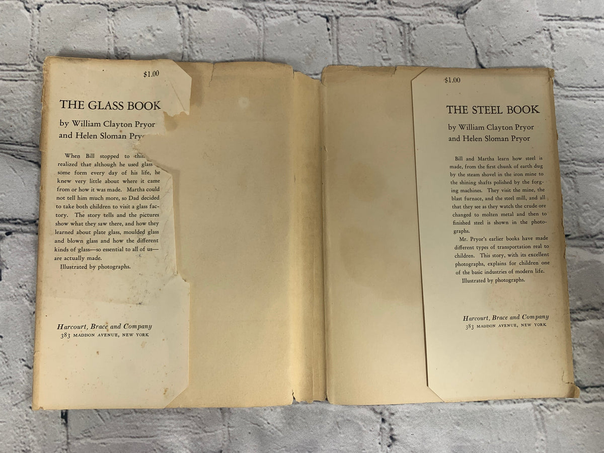 The Glass Book by William Clayton and Helen Sloman Pryor, 1935 Harcourt, Brace hardcover - dust jacket flaps