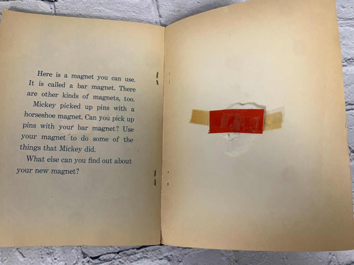 Mickey's Magnet by Franklyn M. Branley and Eleanor K. Vaughan, 1967 Scholastic paperback - last page and inside rear cover where the magnet was