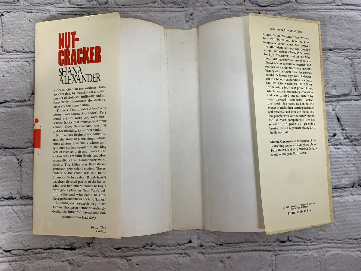 Nutcracker by Shana Alexander, 1985 Doubleday hardcover - dust jacket flaps