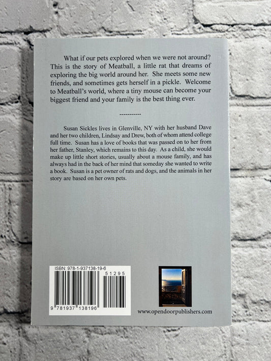 The Adventures of Meatball the Rat by Susan Andrea Sickles, 2012 Open Door Publishers paperback - back cover