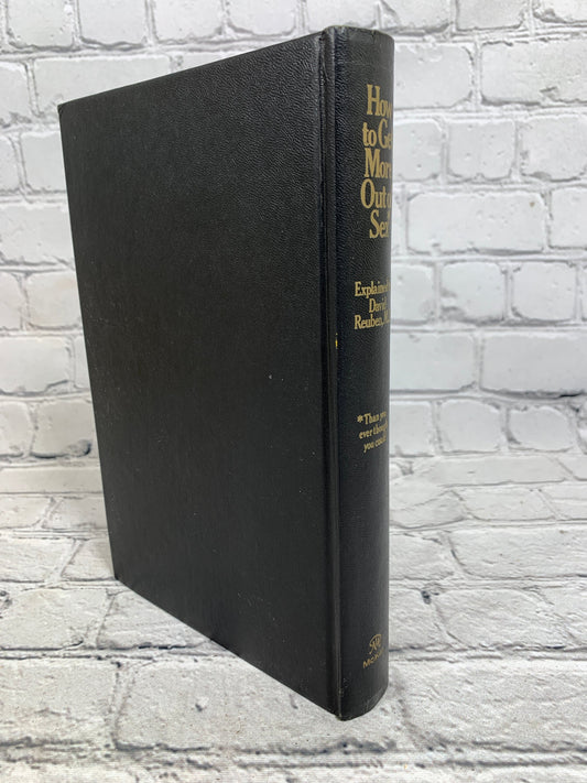 How to Get More Out of Sex by David Reuben, 1974 book club hardcover - rear board and spine