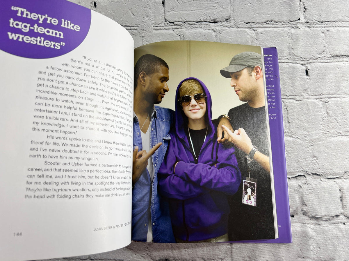 Justin Bieber: First Step 2 Forever, 2010 HarperCollins hardcover - interior photo pages