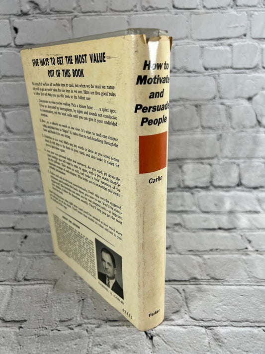 How to Motivate and Persuade People by Gabriel S. Carlin, 1964 - back of dust jacket