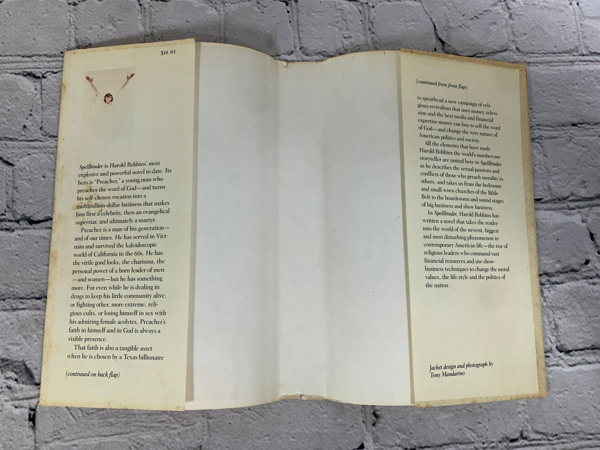 Spellbinder by Harold Robbins, 1982 Simon and Schuster hardcover - dust jacket flaps