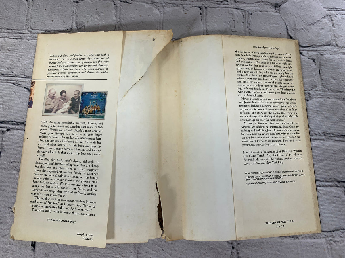 Families by Jane Howard, 1978 Simon and Schuster hardcover - dust jacket with flap tears