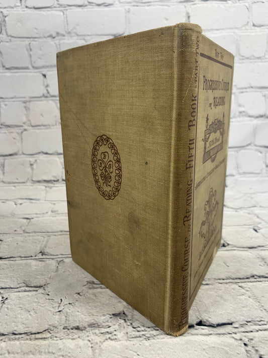 The Progressive Course in Reading Fifth Book Part II by Aldrich and Forbes, 1900 Butler, Sheldon hardcover - spine and rear cover