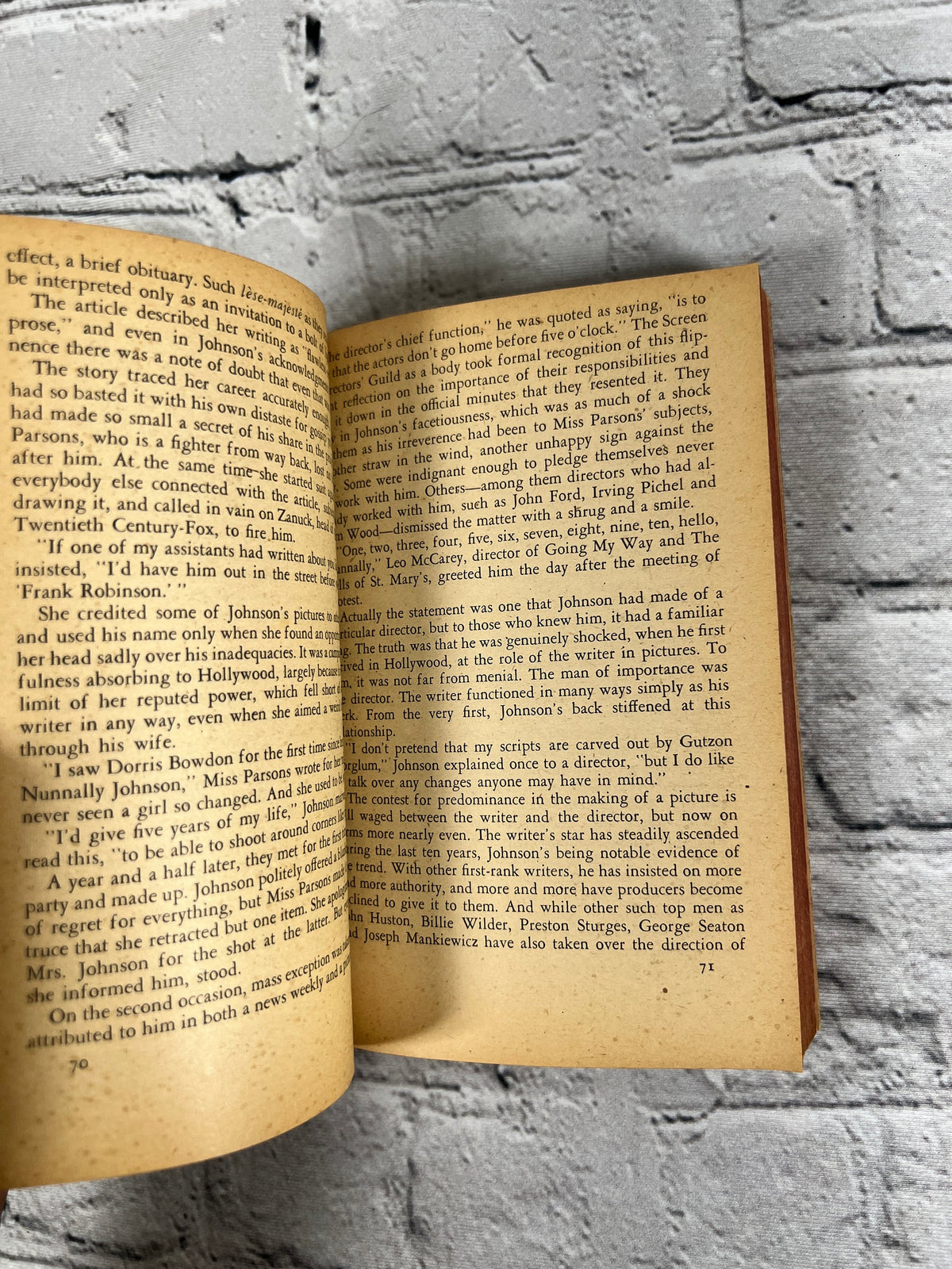 Hollywood Without Makeup by Pete Martin, 1949 Bantam paperback - interior pages