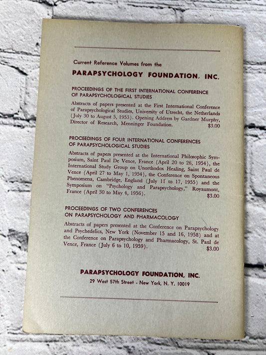 Toward a New Philosophical Basis for Parapsychological Phenomena by Hornell Hart
