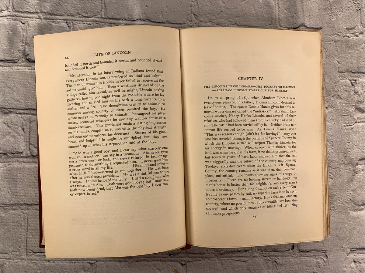 The Life of Abraham Lincoln by Ida M. Tarbell, 1900 McClure, Phillips two-volume set - text pages