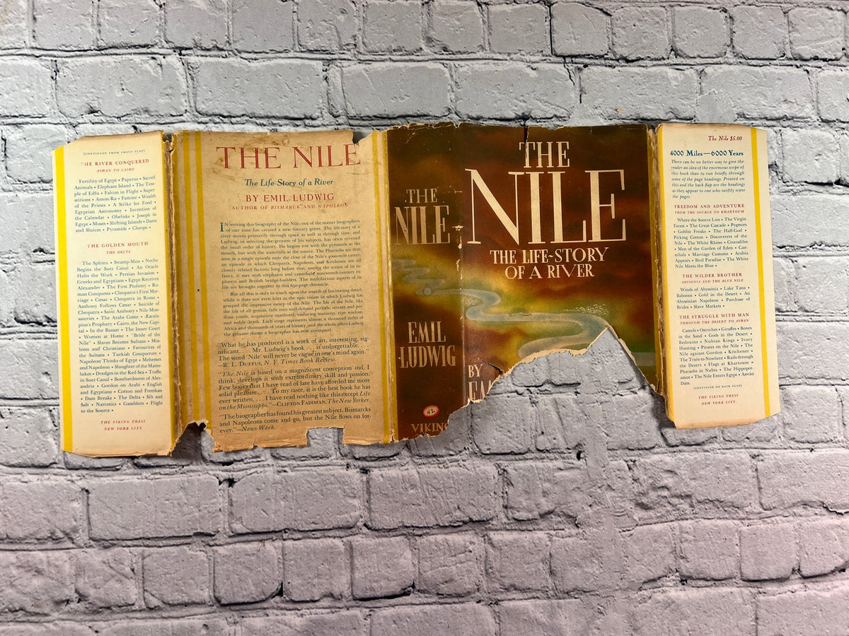 The Nile: The Life-Story of a River by Emil Ludwig, 1937 Viking Press hardcover - dust jacket laid flat