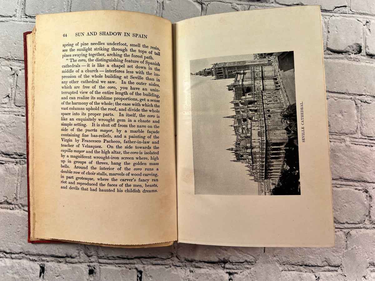 Sun and Shadow in Spain by Maud Howe, 1908 Little, Brown first edition hardcover - sample page with photographic plate