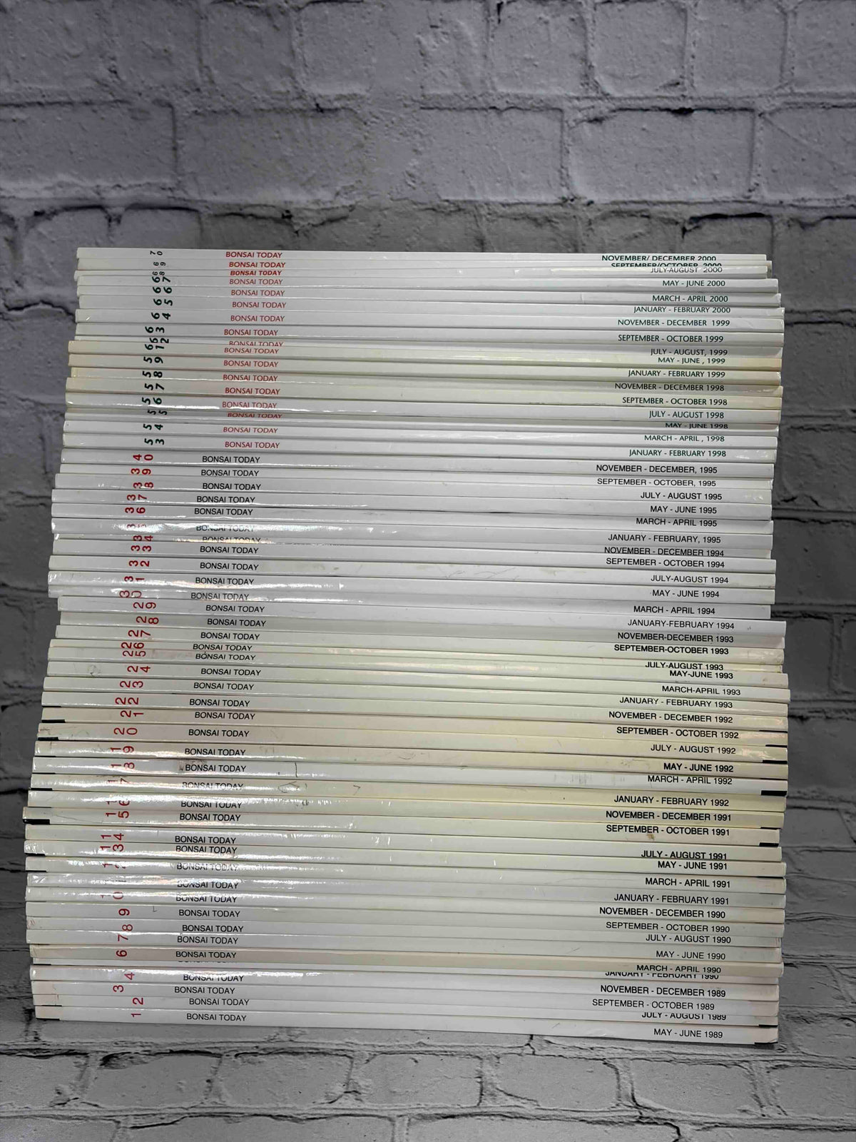 Bonsai Today magazine lot of 57 issues - stacked spines