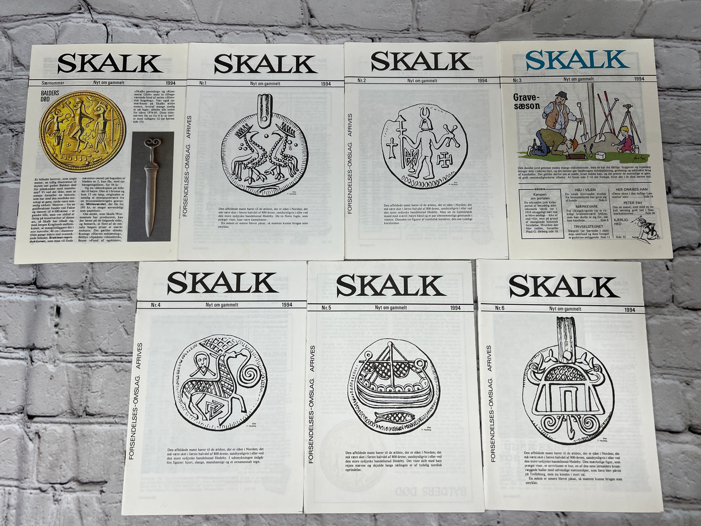 SKALK 1-6 + særnummer 1994 [Danish Language · Denmark History Cultural · Lot of 7]