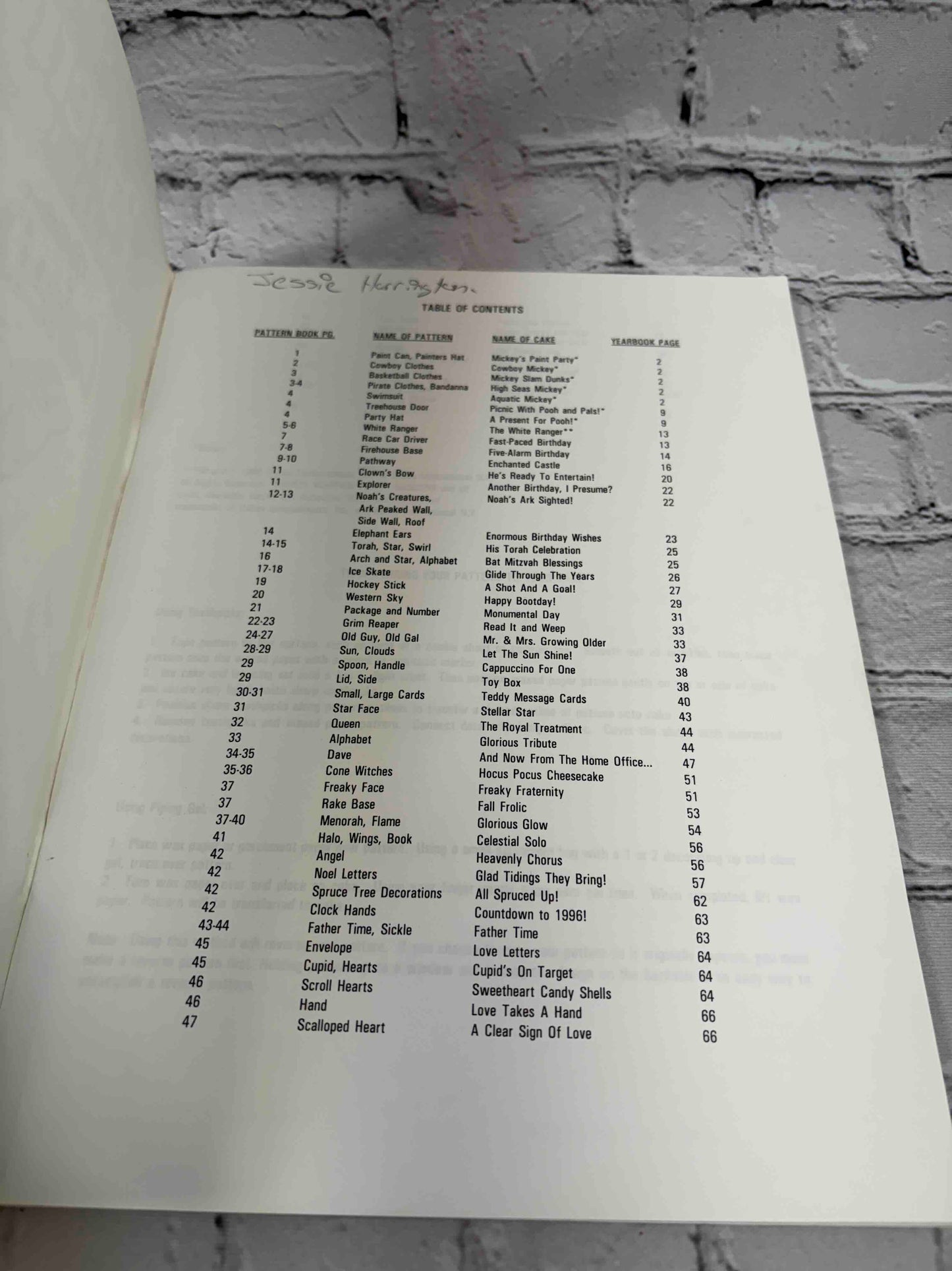 Wilton Pattern Book for the 1996 Yearbook