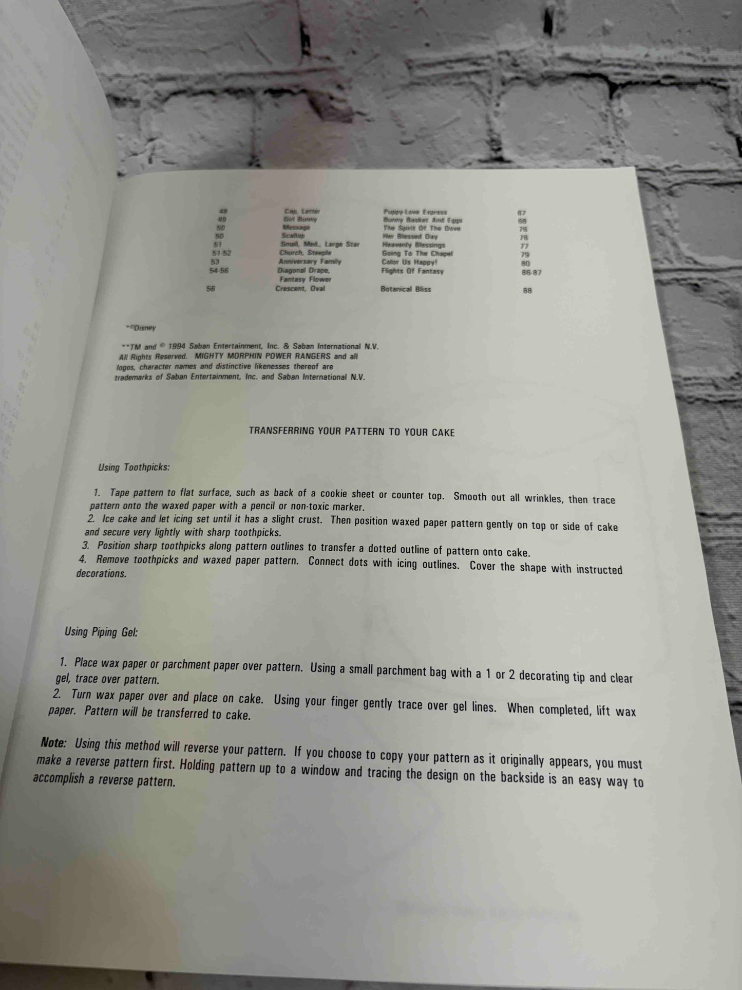 Wilton Pattern Book for the 1996 Yearbook