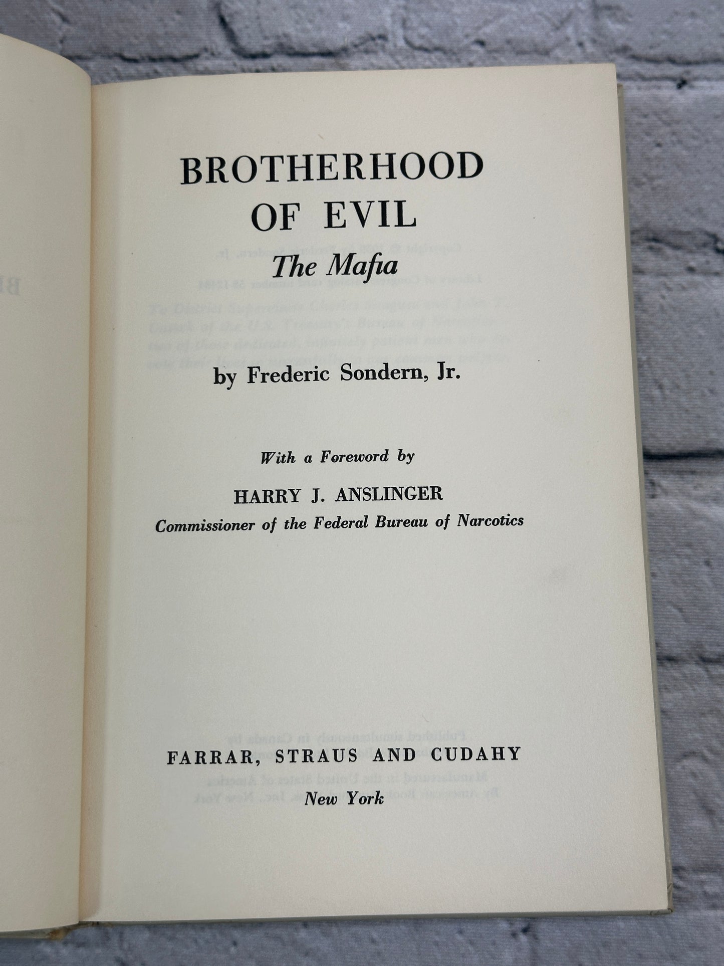 Brotherhood of Evil  The Mafia by Frederic Sondern Jr [1959]