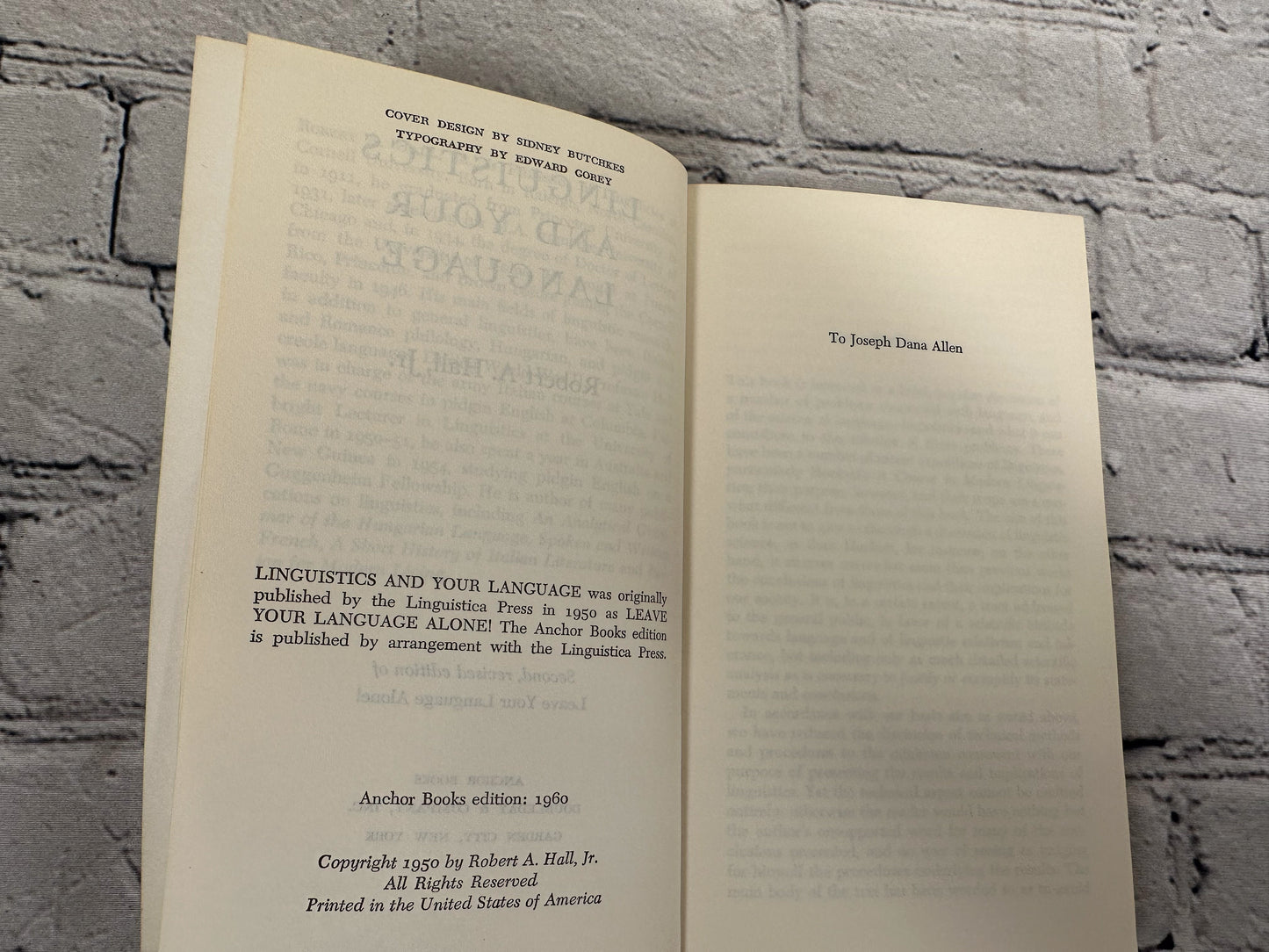 Linguistics And Your Language Robert A Hall Jr [2nd Edition · 1960]