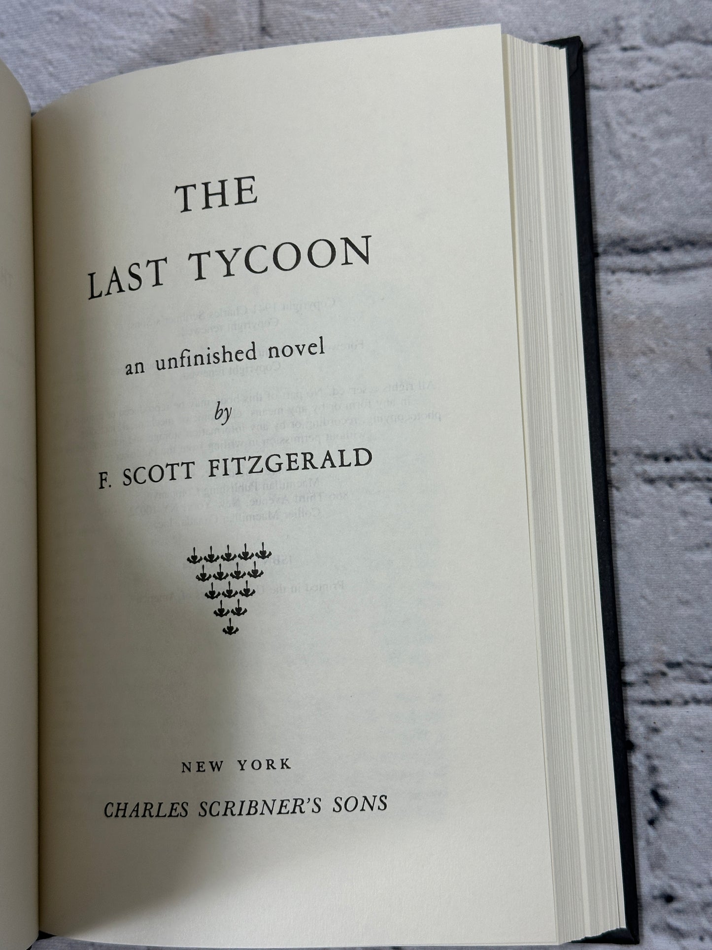 F. Scott Fitzgerald The Last Tycoon [Charles Scribners · 1977]