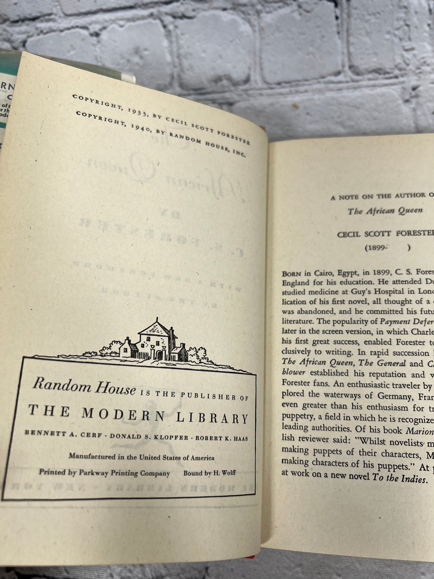 The African Queen by C.S. Forester [Modern Library · 1940]