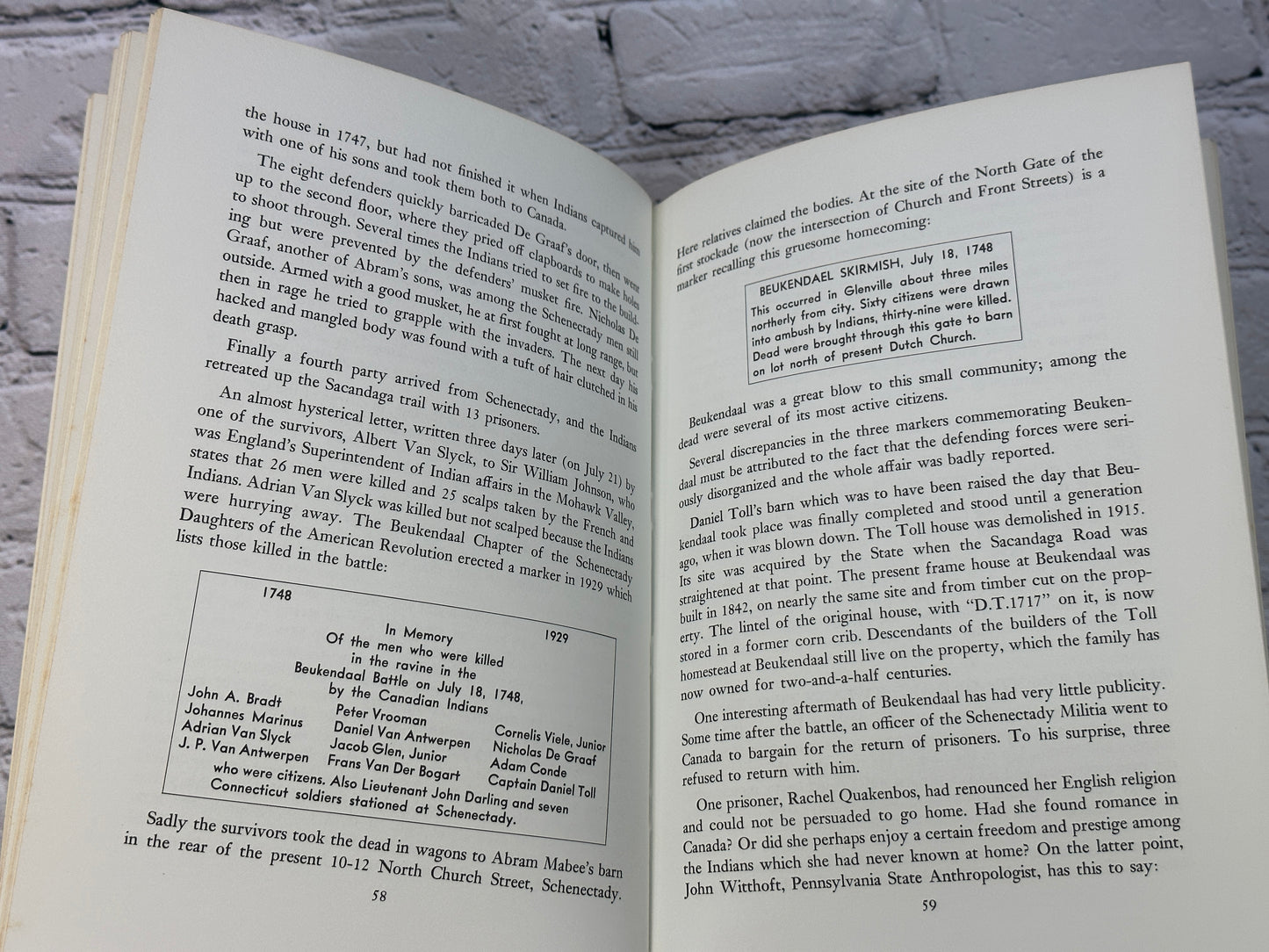 The Markers Speak: An Informal History of the Schenectady Area By J.Birch [1962]